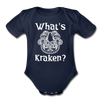 What's Kraken? Organic Short Sleeve Baby Bodysuit - dark navy