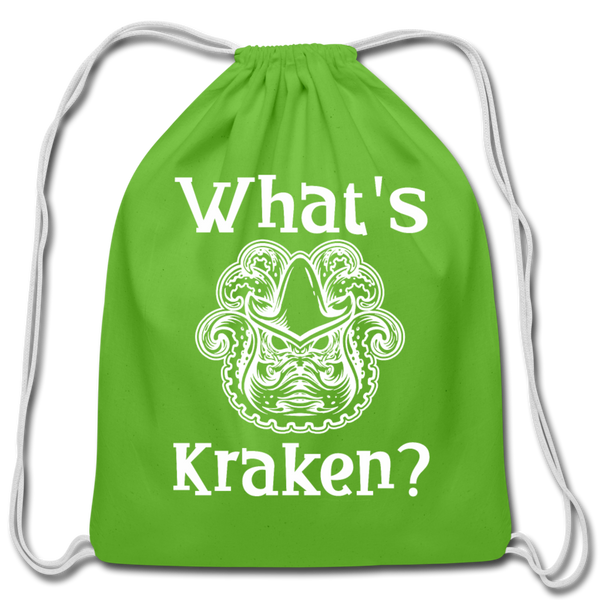 What's Kraken? Cotton Drawstring Bag - clover
