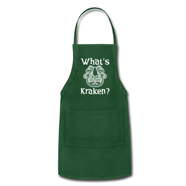What's Kraken? Adjustable Apron - forest green