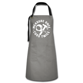 Measure Once Cuss Twice Funny Woodworking Artisan Apron