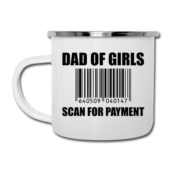 Dad of Girls Scan for Payment Camper Mug - white