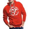 Measure Once Cuss Twice Funny Woodworking Men’s Premium Hoodie - red