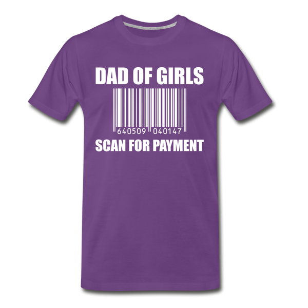 Dad of Girls Scan for Payment Men's Premium T-Shirt - purple