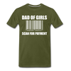 Dad of Girls Scan for Payment Men's Premium T-Shirt - olive green