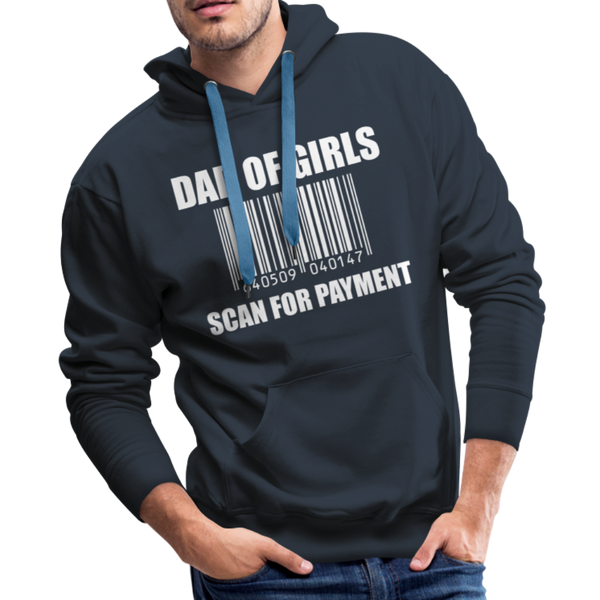 Dad of Girls Scan for Payment Men’s Premium Hoodie - navy