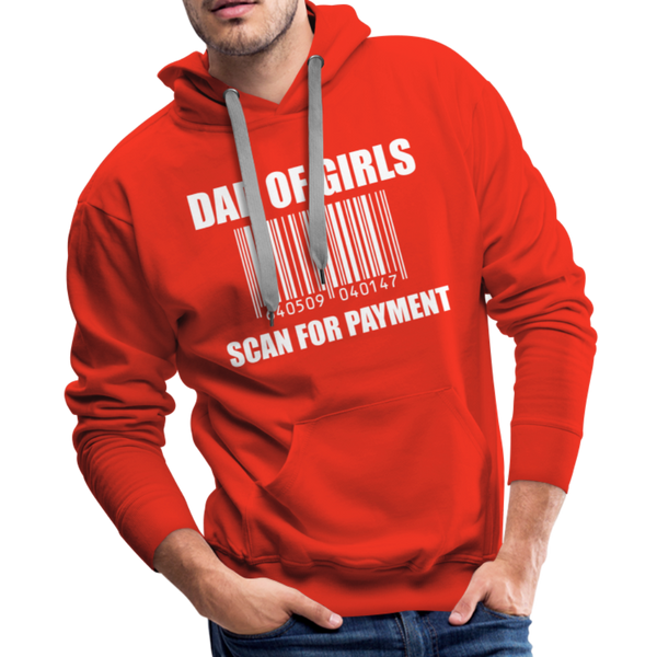 Dad of Girls Scan for Payment Men’s Premium Hoodie - red