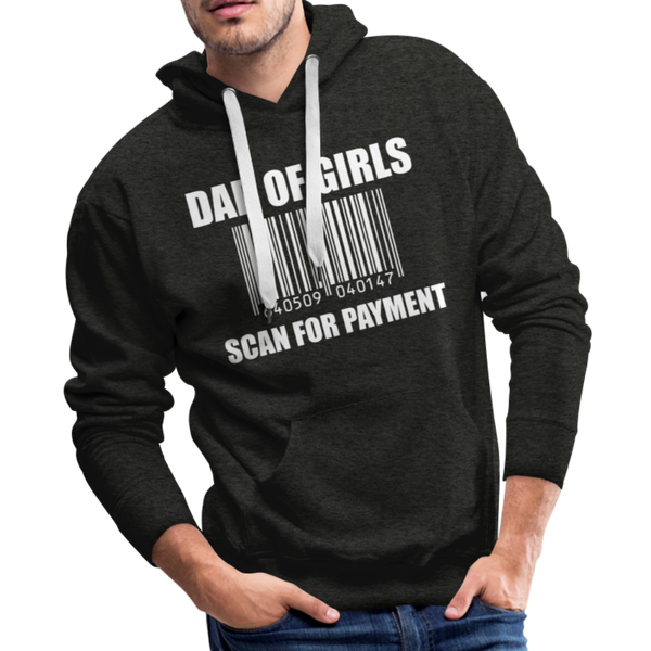 Dad of Girls Scan for Payment Men’s Premium Hoodie - charcoal gray