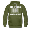 Dad of Girls Scan for Payment Men’s Premium Hoodie - olive green
