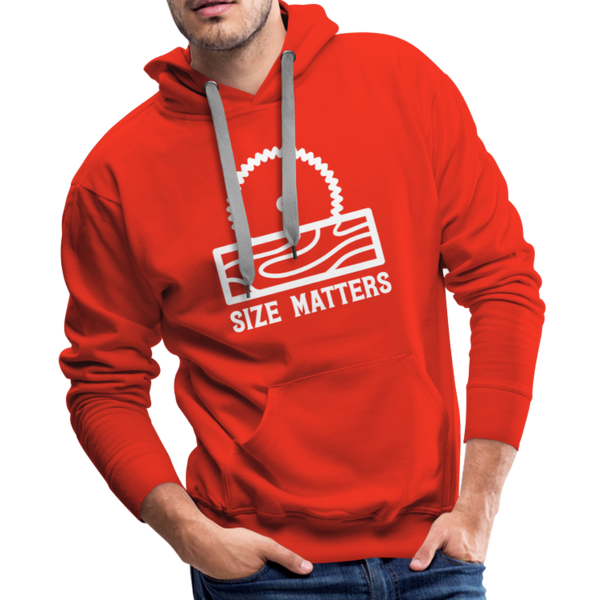 Size Matters Saw Funny Men’s Premium Hoodie - red