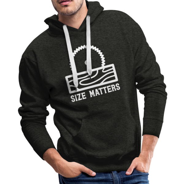 Size Matters Saw Funny Men’s Premium Hoodie - charcoal gray