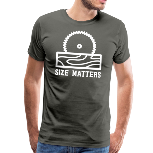 Size Matters Saw Funny Men's Premium T-Shirt - asphalt gray