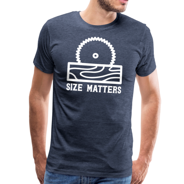Size Matters Saw Funny Men's Premium T-Shirt - heather blue