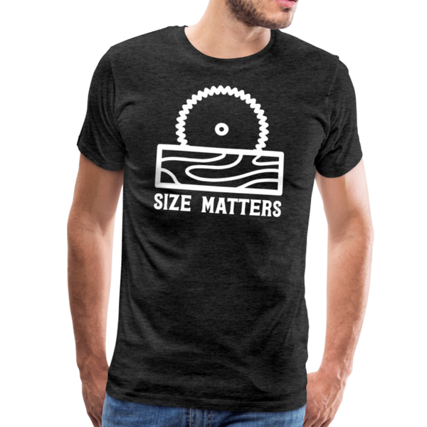 Size Matters Saw Funny Men's Premium T-Shirt - charcoal gray