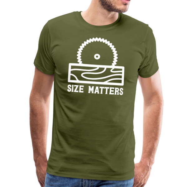 Size Matters Saw Funny Men's Premium T-Shirt - olive green
