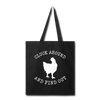 Cluck Around and Find Out Chicken Tote Bag - black