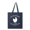 Cluck Around and Find Out Chicken Tote Bag - navy