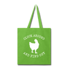 Cluck Around and Find Out Chicken Tote Bag - lime green