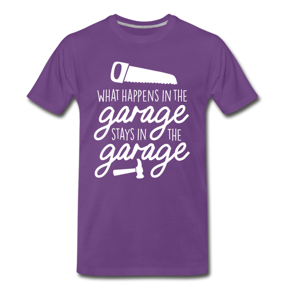 What Happens in the Garage Stays in the Garage Men's Premium T-Shirt - purple