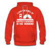 I Love the Smell of Coffee & Sawdust in the Morning Men’s Premium Hoodie - red