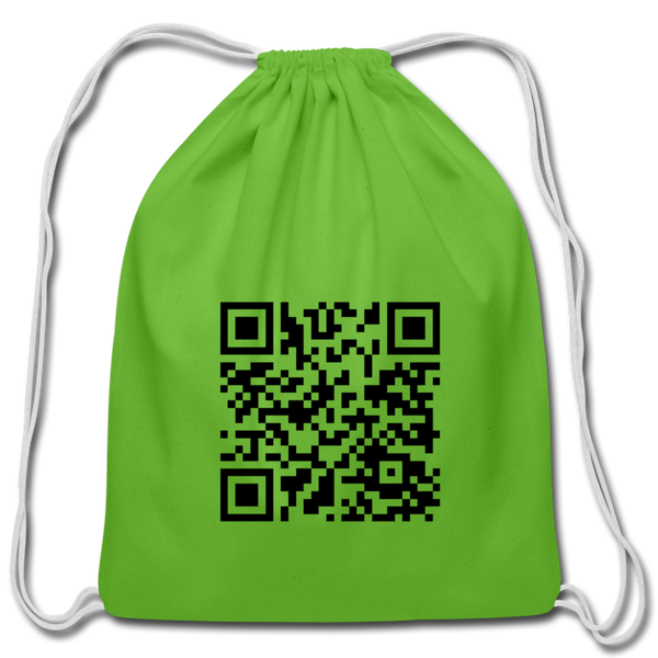 Rick Astley - Rick Roll QR Code Cotton Drawstring Bag - clover