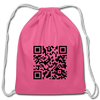 Rick Astley - Rick Roll QR Code Cotton Drawstring Bag - pink