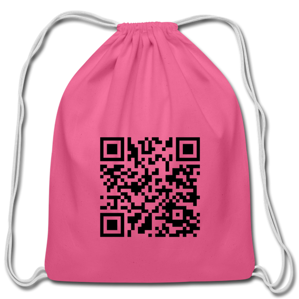 Rick Astley - Rick Roll QR Code Cotton Drawstring Bag - pink