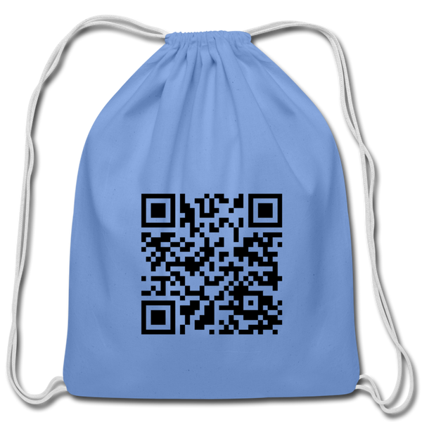 Rick Astley - Rick Roll QR Code Cotton Drawstring Bag - carolina blue