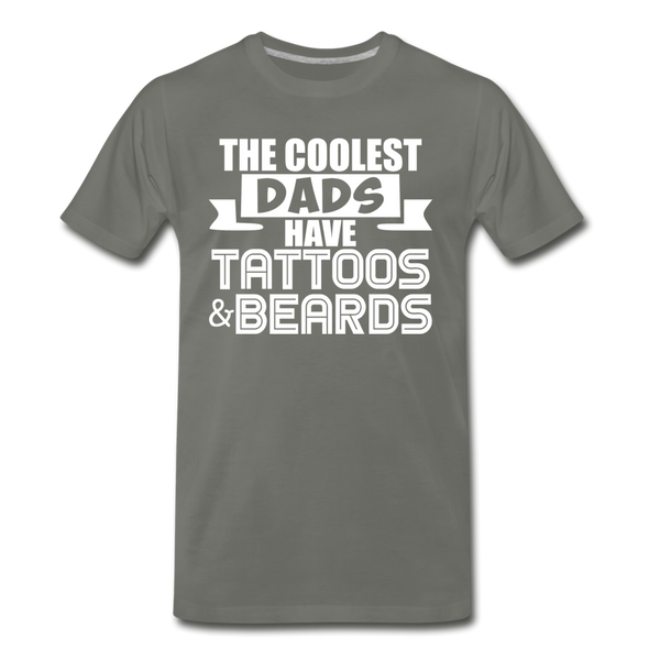 The Coolest Dads Have Tattoos and Beards Men's Premium T-Shirt - asphalt gray