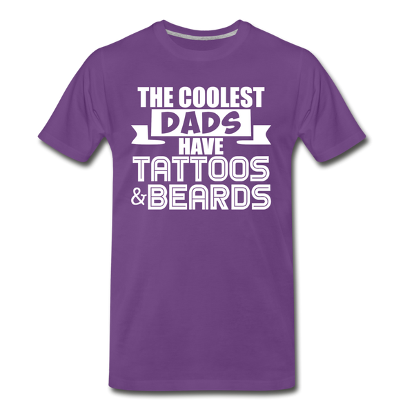 The Coolest Dads Have Tattoos and Beards Men's Premium T-Shirt - purple