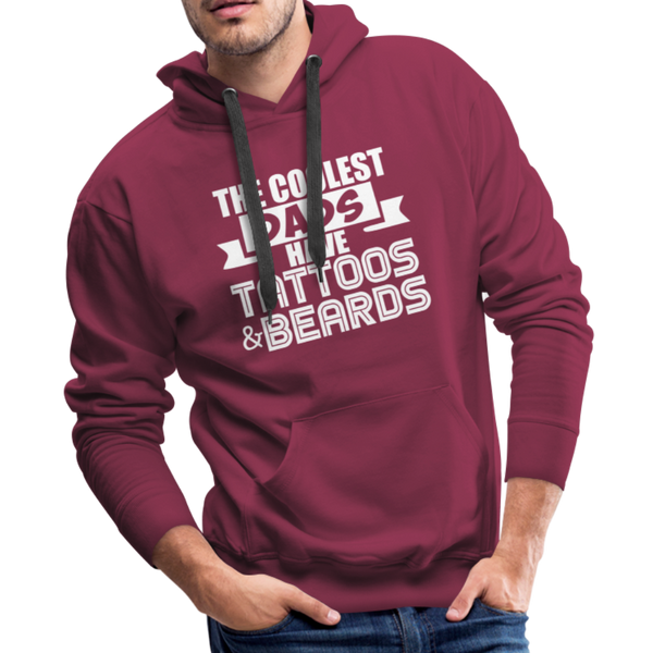 The Coolest Dads Have Tattoos and Beards Men’s Premium Hoodie - burgundy