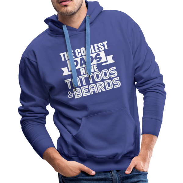 The Coolest Dads Have Tattoos and Beards Men’s Premium Hoodie - royalblue