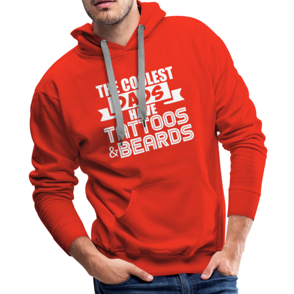 The Coolest Dads Have Tattoos and Beards Men’s Premium Hoodie - red