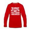 The Coolest Dads Have Tattoos and Beards Men's Premium Long Sleeve T-Shirt - red