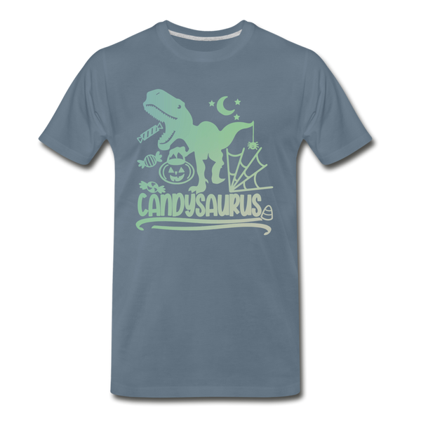Candysaurus T-Rex Halloween Men's Premium T-Shirt - steel blue
