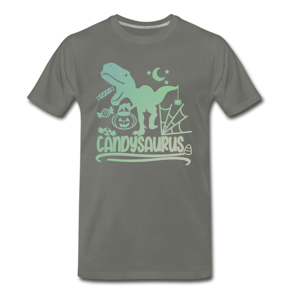 Candysaurus T-Rex Halloween Men's Premium T-Shirt - asphalt gray