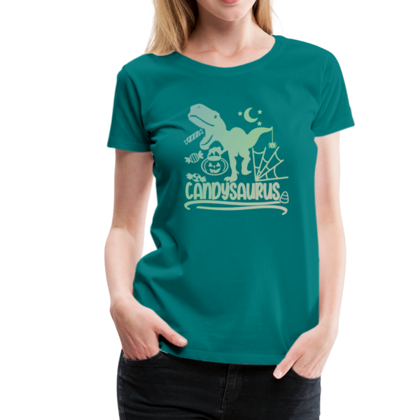 Candysaurus T-Rex Halloween Women’s Premium T-Shirt - teal