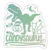Candysaurus T-Rex Halloween Sticker - white matte