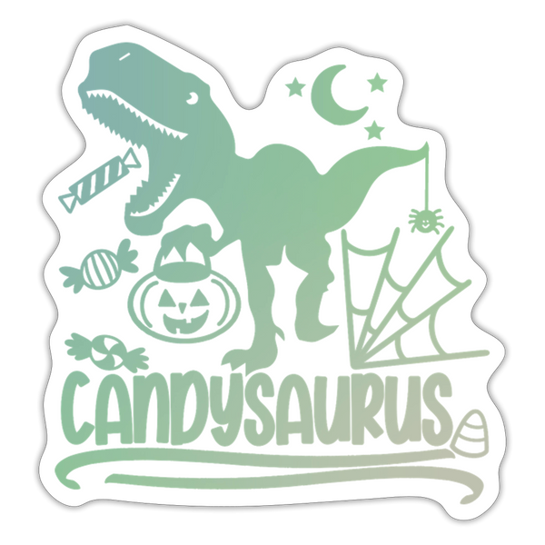 Candysaurus T-Rex Halloween Sticker - white matte