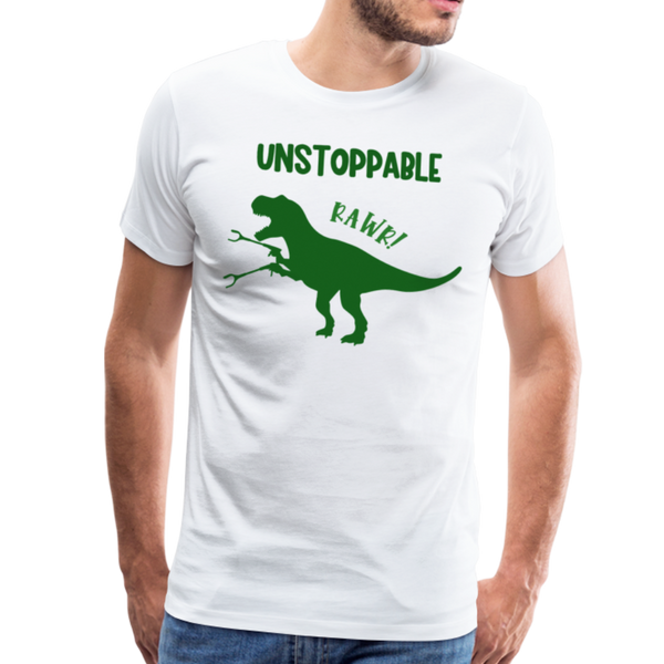 Unstoppable T-Rex Dinosaur Men's Premium T-Shirt - white