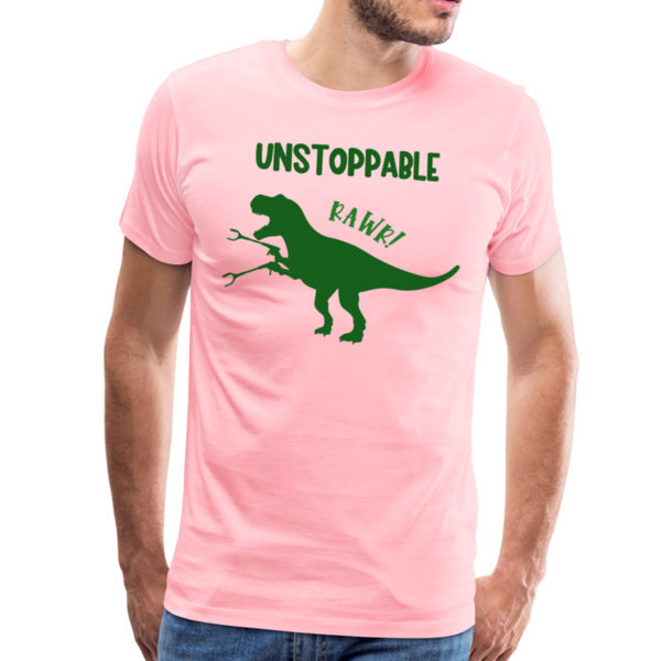 Unstoppable T-Rex Dinosaur Men's Premium T-Shirt - pink