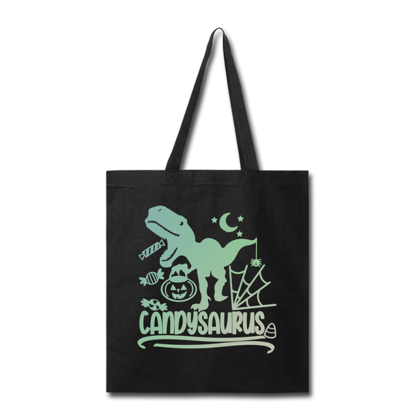 Candysaurus T-Rex Halloween Tote Bag - black