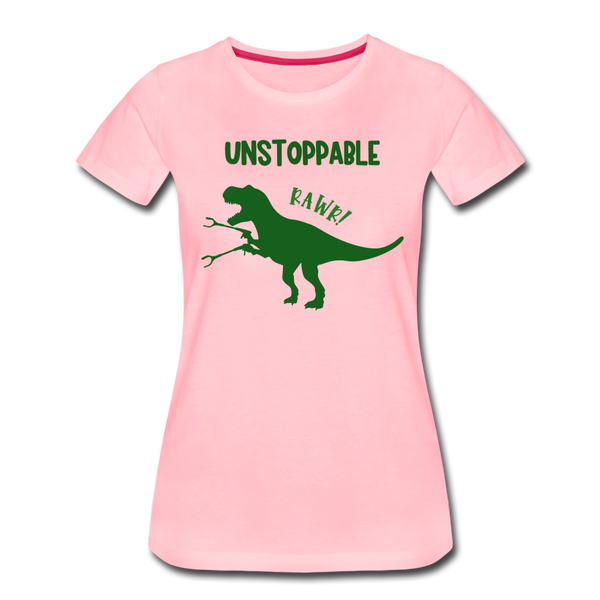 Unstoppable T-Rex Dinosaur Women’s Premium T-Shirt - pink