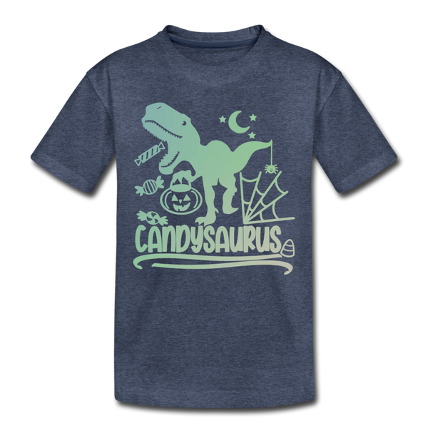 Candysaurus T-Rex Halloween Kids' Premium T-Shirt - heather blue