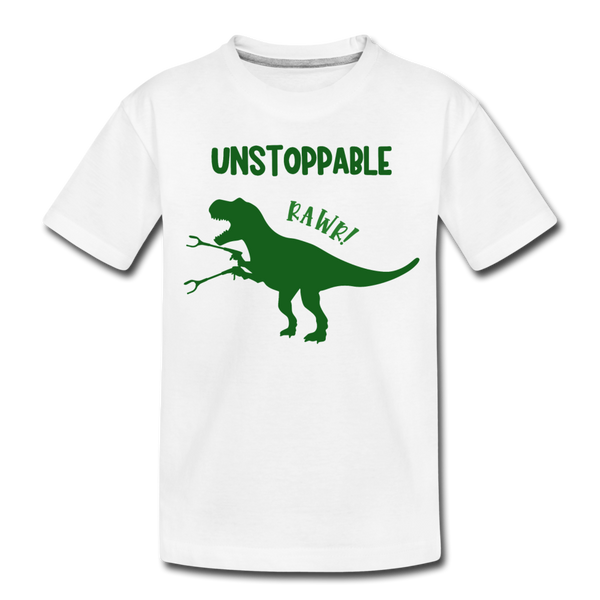 Unstoppable T-Rex Dinosaur Toddler Premium T-Shirt - white
