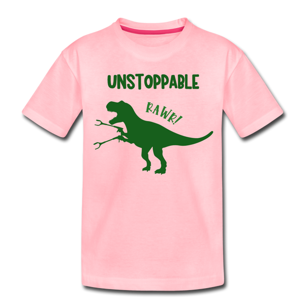 Unstoppable T-Rex Dinosaur Toddler Premium T-Shirt - pink
