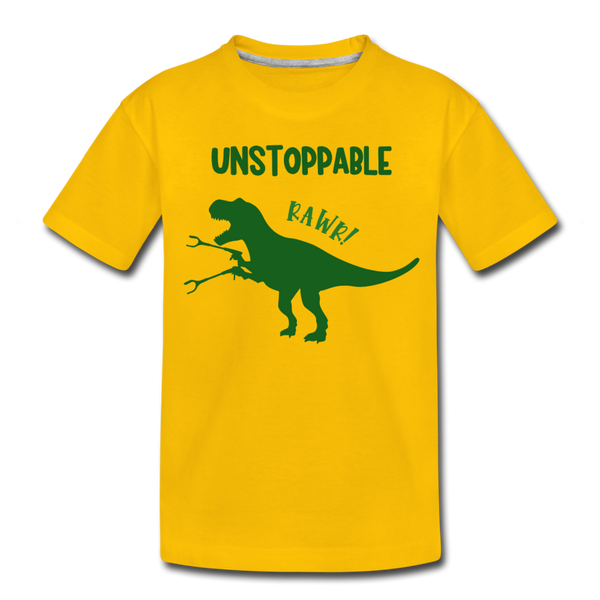 Unstoppable T-Rex Dinosaur Toddler Premium T-Shirt - sun yellow