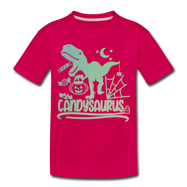 Candysaurus T-Rex Halloween Toddler Premium T-Shirt - dark pink