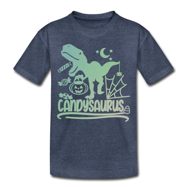 Candysaurus T-Rex Halloween Toddler Premium T-Shirt - heather blue