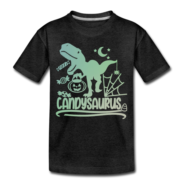 Candysaurus T-Rex Halloween Toddler Premium T-Shirt - charcoal gray