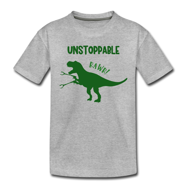 Unstoppable T-Rex Dinosaur Kids' Premium T-Shirt - heather gray